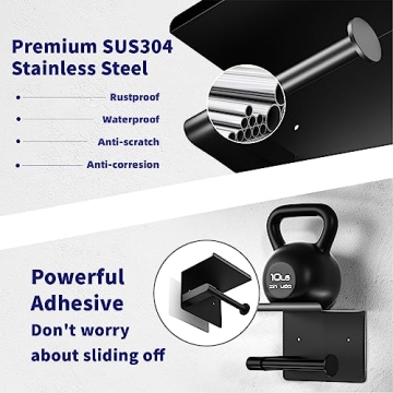 Matte Black Toilet Paper Holder with Shelf for Mega Rolls