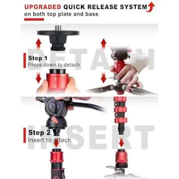 IFOOTAGE Camera Monopod Cobra 3 A180F, 71" Aluminum Professional Video Monopod with Tripod Base, Max Load 10KG