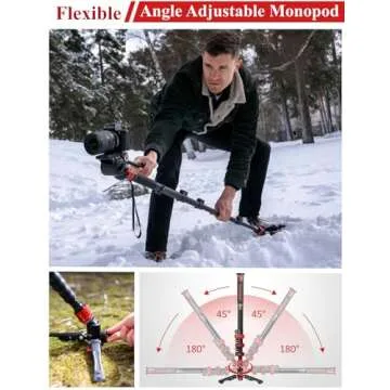 IFOOTAGE Camera Monopod Cobra 3 A180F, 71" Aluminum Professional Video Monopod with Tripod Base, Max Load 10KG