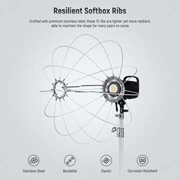 NEEWER 26"/65cm Lantern Softbox One Step Quick Release, 360° Light Diffuser with Skirt, Bowens Mount for Video Light CB60 CB100 CB150 Compatible with Aputure Light 600d Amaran 60x Godox SL60W, NS65L