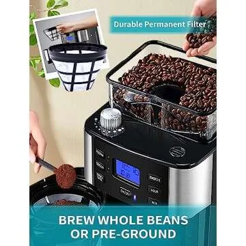10-Cup Grind and Brew Coffee Maker with Timer