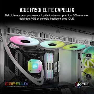 Corsair iCUE H150i Elite Capellix Liquid CPU Cooler - White