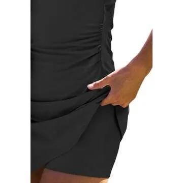 Nirovien Womens Tennis Dress with Built in Shorts Athletic Dresses Workout Dress Skort Dress Golf Outfits(Black,S)