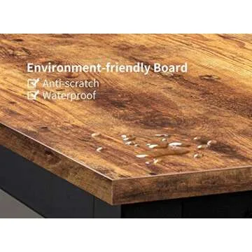 Cubiker Computer Desk 63" Modern Sturdy Office Desk Large Writing Study Table for Home Office with Extra Strong Legs, Rustic