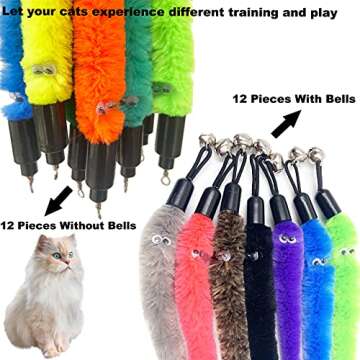 TIENAILING Cat Toy Worm Refills - 24 Interactive Attachable Toys