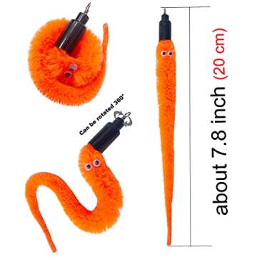 TIENAILING Cat Toy Worm Refills - 24 Interactive Attachable Toys