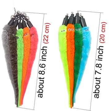 TIENAILING Cat Toy Worm Refills - 24 Interactive Attachable Toys