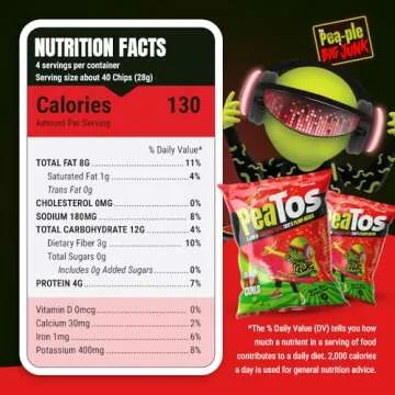 PeaTos® Crunchy Fiery Curls, 4 oz. Bags (4 pack) - Pea-Based, Plant-Based, Vegan, Gluten-Free, Non-...