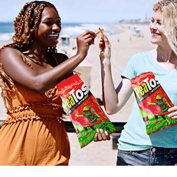PeaTos® Crunchy Fiery Curls, 4 oz. Bags (4 pack) - Pea-Based, Plant-Based, Vegan, Gluten-Free, Non-GMO - America's Junk Food Flavor Without the Junk