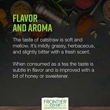 Frontier Co-op Organic Oatstraw Green Tops, Kosher, 1lb Bulk Bag - Cut & Sifted Oat Straw Herb, Perfect for Oatstraw Tea, Bath, and Wellness Use