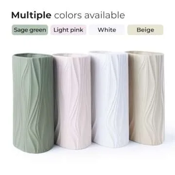 Sage Green Ceramic Vase for Boho Decor and Flowers