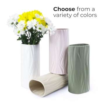 Sage Green Vase - Light Emerald Green Décor - Large Ceramic Spring Vase for Boho Living Room Décor - Big Modern Vase for Flowers or Pampas Grass - Jarrones Decorativos para Sala (Green)