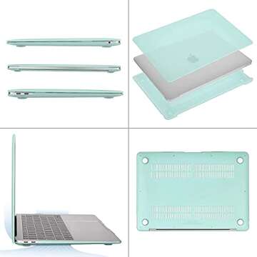 MOSISO Mint Green MacBook Air Case with Keyboard Cover 13"