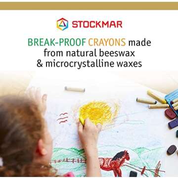 Stockmar Beeswax Block Crayons Set of 8 Safe Natural Jumbo Crayons
