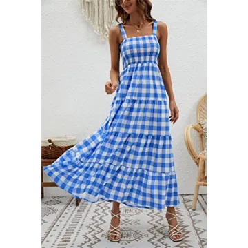 Kinstell Women's Boho Spaghetti Strap Summer Dress