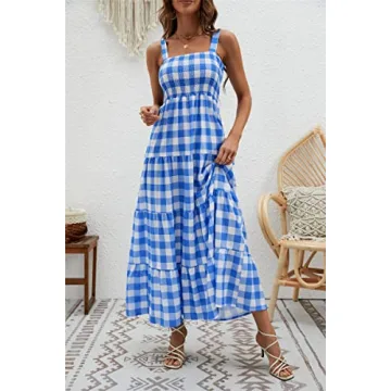 Kinstell Women's Boho Spaghetti Strap Summer Dress