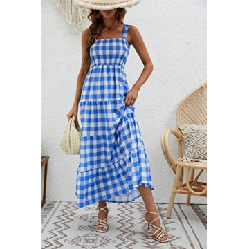 Kinstell Women's Boho Spaghetti Strap Summer Dress