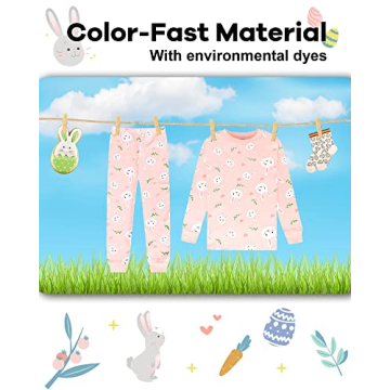 DAUGHTER QUEEN 100% Cotton Easter Pajamas for Girls