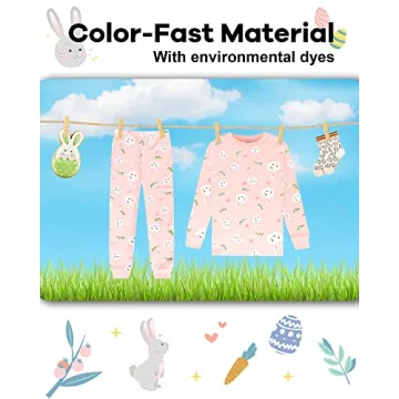 DAUGHTER QUEEN 100% Cotton Easter Pajamas for Girls