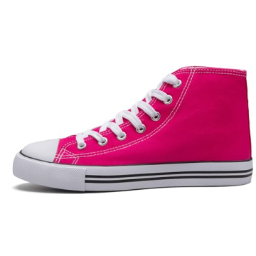 Vibrant High Top Canvas Sneakers for Women in Pink