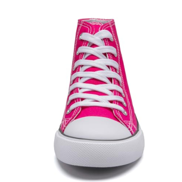 Vibrant High Top Canvas Sneakers for Women in Pink