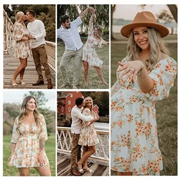 Elegant EXLURA Lantern Sleeve Dress for Summer Events