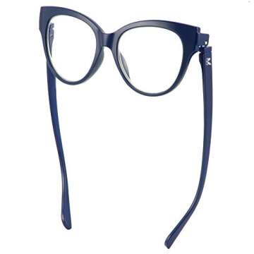 BUNNY EYEZ Readers - GRACIE - Reading Glasses with a Tiltable & Flippable Frame - Chic & Modern Design - Diopter Strength of +1.50 to +3.00 - Blue, 1.50