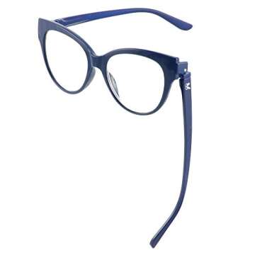BUNNY EYEZ Readers - GRACIE - Reading Glasses with a Tiltable & Flippable Frame - Chic & Modern Design - Diopter Strength of +1.50 to +3.00 - Blue, 1.50