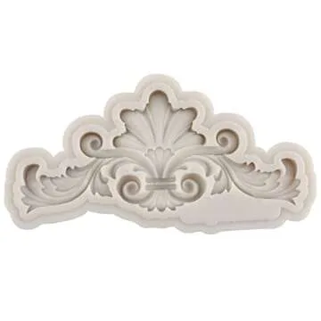 MYPRACS Baroque Style Curlicues Scroll Lace Silicone Fondant Molds Relief Flower Molds Filigree Mold For 3D Sculpted Cake Decoration Cupcake Topper Chocolate Gum Paste Candy Polymer Clay Set Of 7