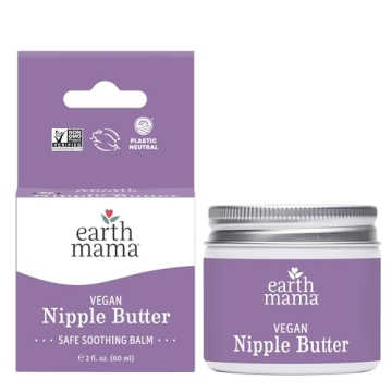 Earth Mama Vegan Nipple Butter | Cruelty-Free Breastfeeding Cream for Nursing Mamas | No Lanolin, 2-...