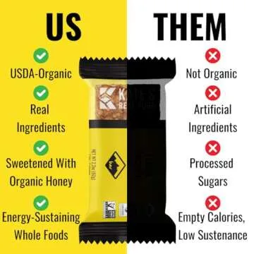 Kate’s Real Food Organic Energy Bars, Non-GMO, All-Natural Ingredients, Gluten-Free and Soy-Free Healthy Snack with Natural Flavors, Lemon Coconut (Pack of 6)