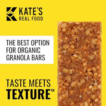 Kate’s Real Food Organic Energy Bars, Non-GMO, All-Natural Ingredients, Gluten-Free and Soy-Free Healthy Snack with Natural Flavors, Lemon Coconut (Pack of 6)