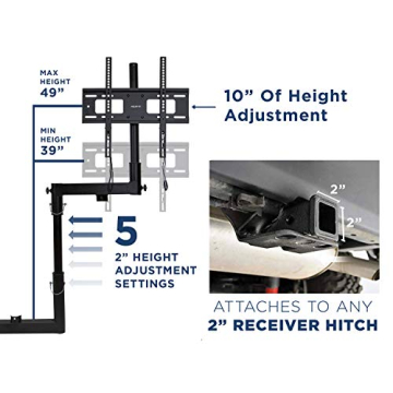 Mount-It! Tailgate TV Stand for 2 Inch Receivers