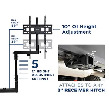Mount-It! Tailgate TV Stand for 2 Inch Receivers