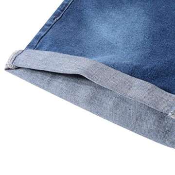 vanberfia Women's High Waist Denim Jean Raw Hem Ripped Shorts with Pockets (JS2019DK006-2, M)