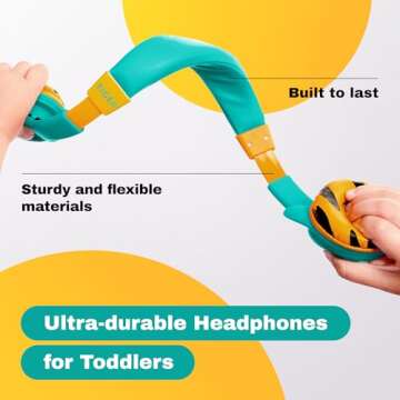 Kidrox Wired Toddler Headphones — Safe Volume Limited Baby Headset for Travel