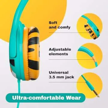 Kidrox Tiger-Ear Toddler Headphones for Safe Listening
