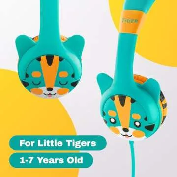 Kidrox Tiger-Ear Toddler Headphones for Safe Listening