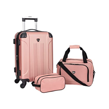 Travelers Club Chicago Rose Gold Hardside Spinner Luggage 3-Piece Set