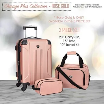 Travelers Club Chicago Rose Gold Spinner Luggage Set