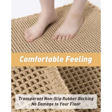 AMOAMI Ultra Soft Non-Slip Waffle Bath Mat