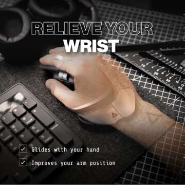 DELTAHUB Carpio 2.0 - Right-Handed Truly Ergonomic Wrist Rest for Mouse, Carpal Tunnel Support, Pain...