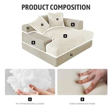 homecozy Oversized Chaise Lounge for Ultimate Comfort