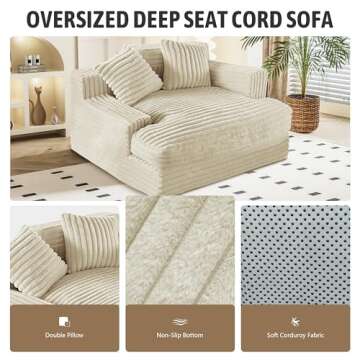 homecozy Oversized Chaise Lounge for Ultimate Comfort