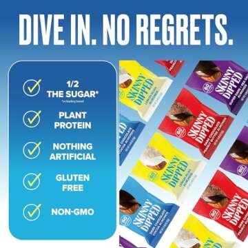 SkinnyDipped Snack Attack Minis Almond Variety Pack, Healthy Snack, Plant Protein, Gluten Free, 0.46 oz Mini Bags, Pack of 25