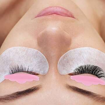 60 Pieces Silicone Eyelash Perming Curler Set 5 Size Reusable Eyelash Lift Pads and Y Shape Eyelash Brush, Lash Lift Pads Brush Grafting Lash Lifting Shield Rods for Curl Eyelash