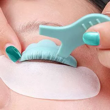 60 Pieces Silicone Eyelash Perming Curler Set 5 Size Reusable Eyelash Lift Pads and Y Shape Eyelash Brush, Lash Lift Pads Brush Grafting Lash Lifting Shield Rods for Curl Eyelash