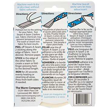 Warm Company Steam-A-Seam 2 - Versatile Fusible Web for No-Sew Projects