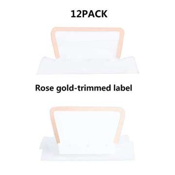 Y YOMA 12 Pack Rose Gold Hanging File Folders Letter Size Decorative File Folder Cute Pretty Hanging Folder Organizer for Filing Cabinet Office Home with 1/5-Cut Adjustable Tabs, 3 Marble Design