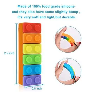 Chew Necklace for Sensory Kids, Seeway Rainbow Chewy Necklace BPA Free, Food- Grade Silicone Oral Motor Aids Chewelry Toys Sensory for Autism, ADHD, Anxiety, or Other Special Needs（5 Pack ）